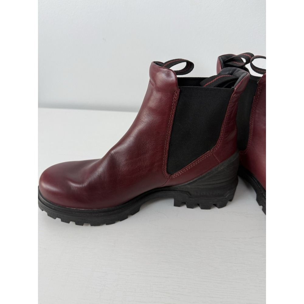 Ecco Women's Tredtray Chelsea Combat Boots Red Leather Size‎ 37 - Picture 9 of 12